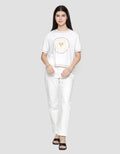 Disney Print Embro Mickey Mouse Kaos Lengan Pendek Wanita
