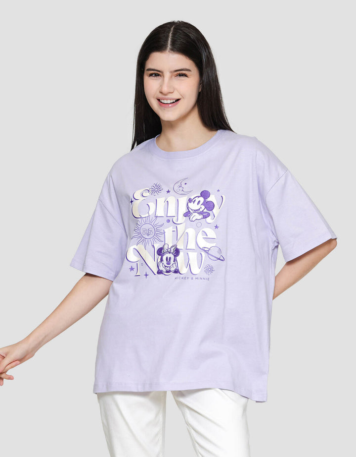 Disney Print Mickey Mouse Kaos Oversize Wanita