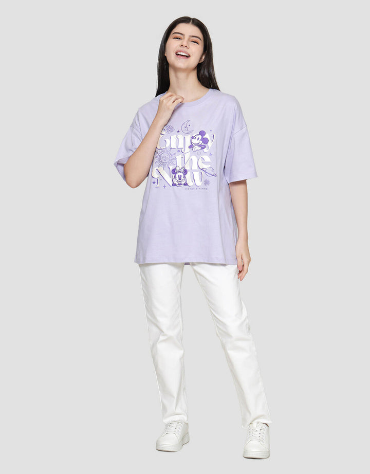 Disney Print Mickey Mouse Kaos Oversize Wanita