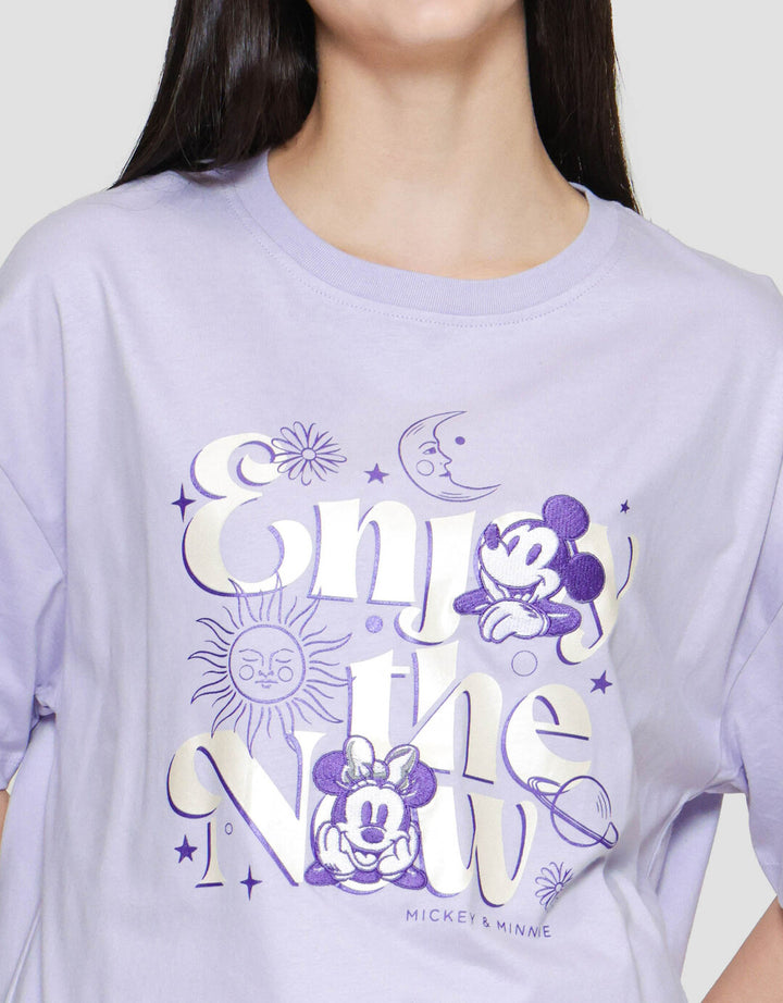 Disney Print Mickey Mouse Kaos Oversize Wanita