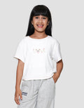 Nevada Rib Contrast Stitching Bordir Kaos Anak Perempuan