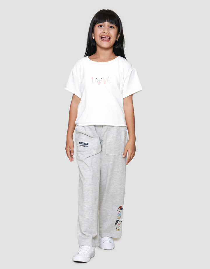 Nevada Rib Contrast Stitching Bordir Kaos Anak Perempuan