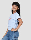 Nevada Rib Contrast Stitching Bordir Kaos Anak Perempuan