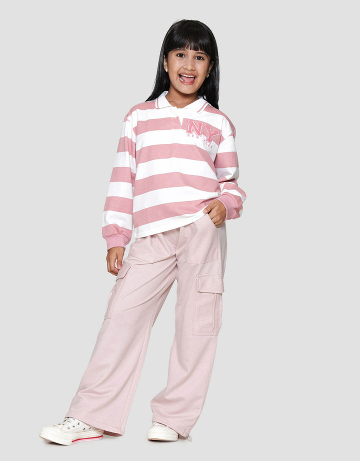 Nevada Stripe Bordir Chenile Sweater Anak Perempuan