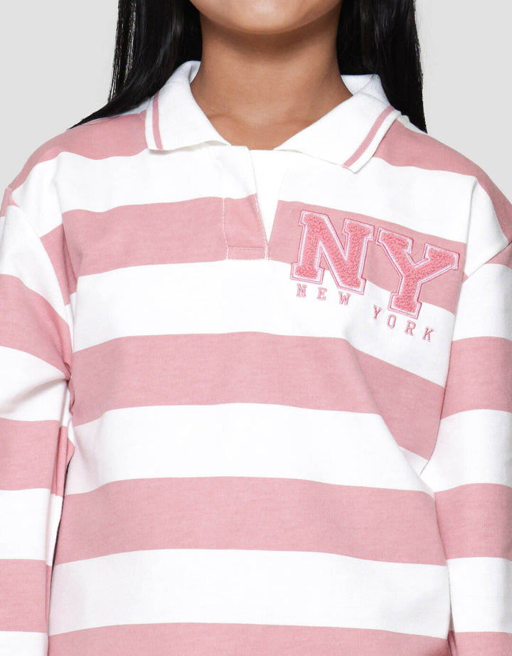 Nevada Stripe Bordir Chenile Sweater Anak Perempuan