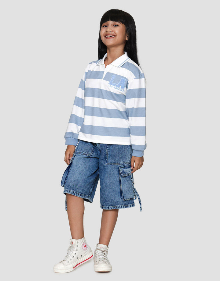 Nevada Stripe Bordir Chenile Sweater Anak Perempuan
