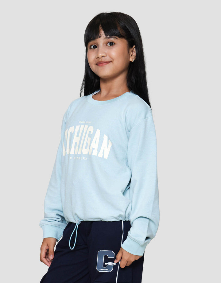 Nevada Texture Stopper Bawah Sablon Michigan Sweater Anak Perempuan