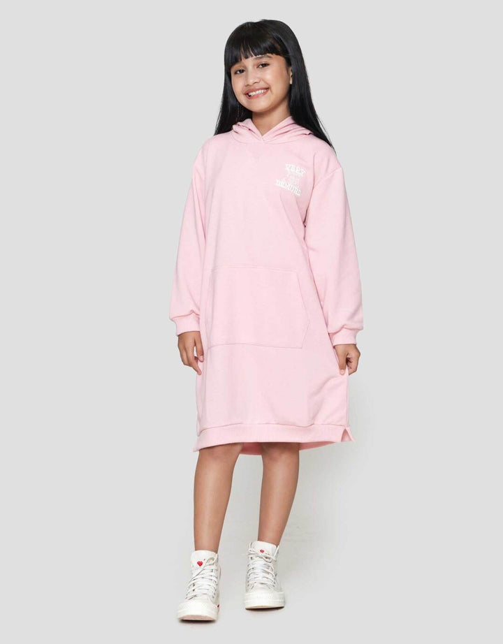 Nevada Hoodie Bordir Midi Dress Anak Perempuan