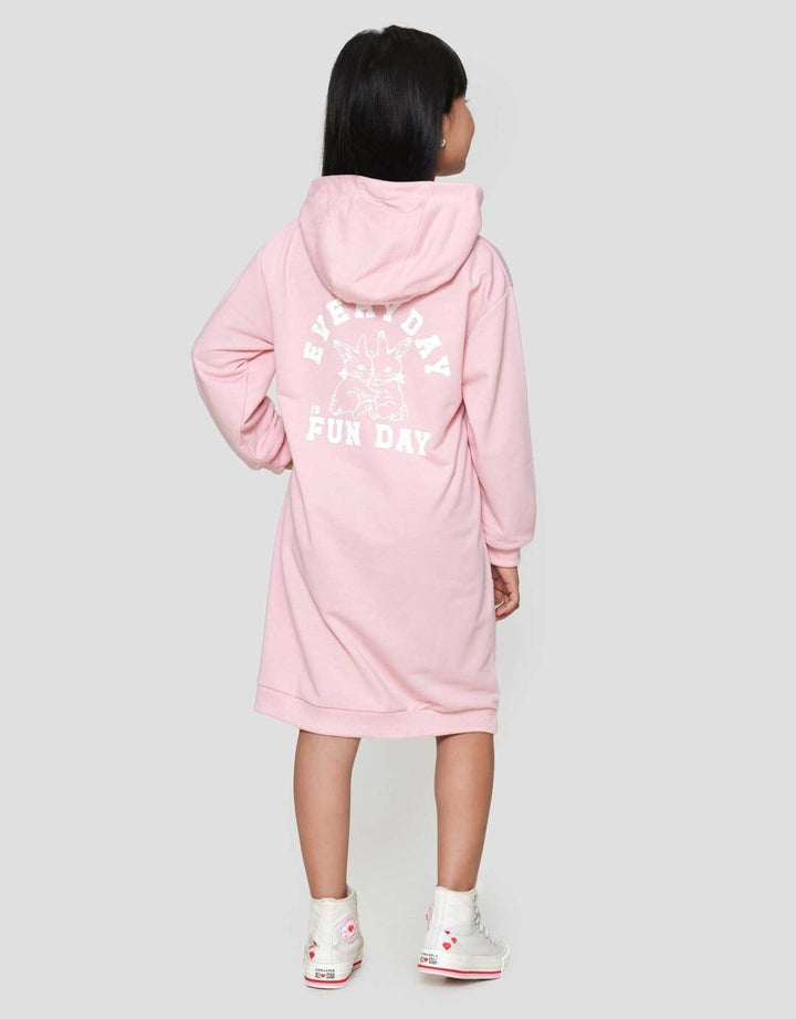 Nevada Hoodie Bordir Midi Dress Anak Perempuan