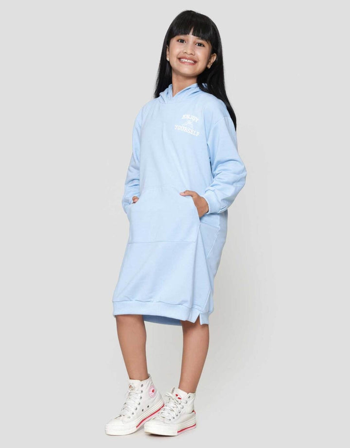 Nevada Hoodie Bordir Midi Dress Anak Perempuan