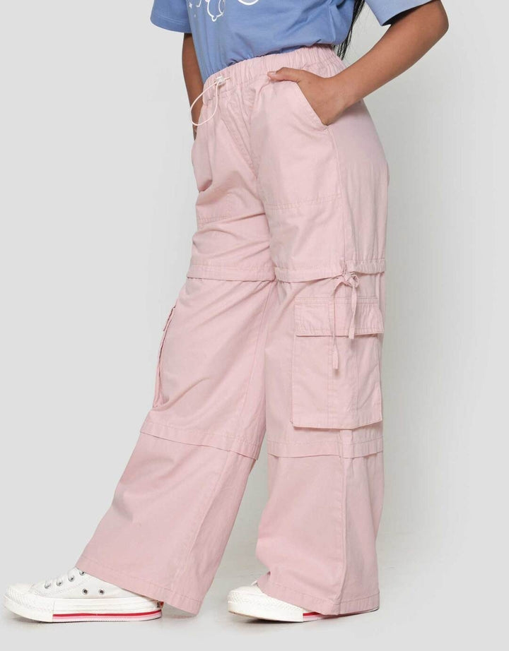 Nevada Wide Leg Ribbon Cargo Celana Panjang Anak Perempuan