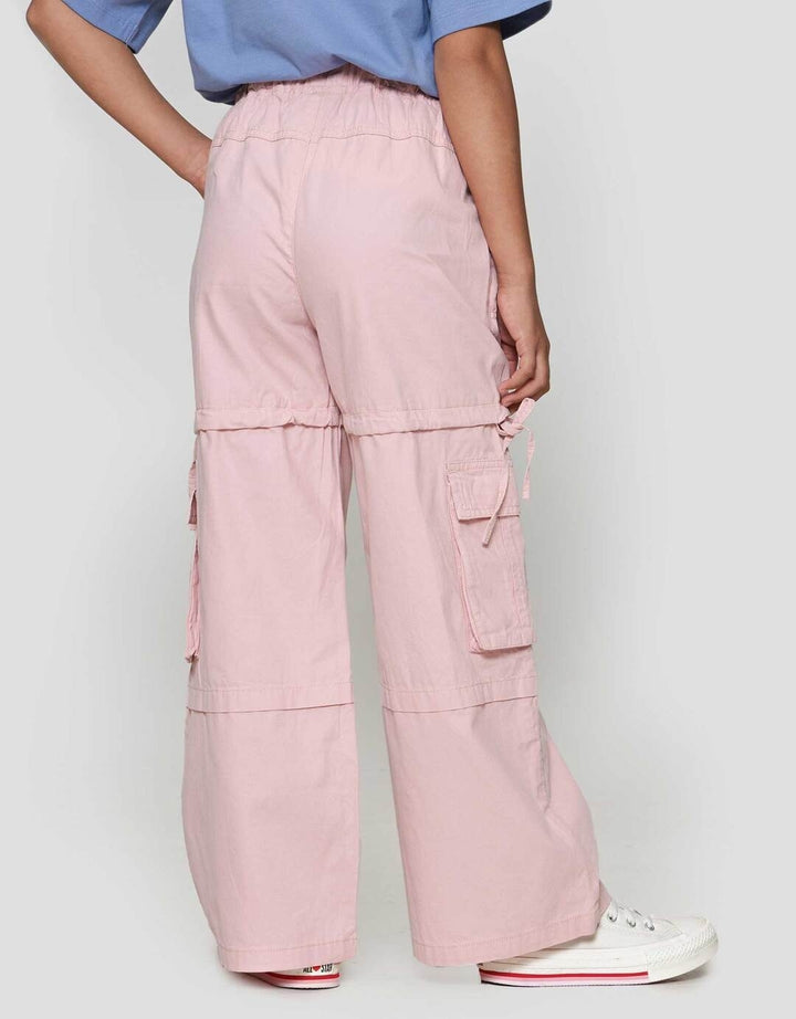 Nevada Wide Leg Ribbon Cargo Celana Panjang Anak Perempuan