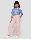 Nevada Wide Leg Ribbon Cargo Celana Panjang Anak Perempuan
