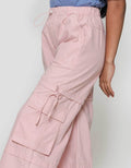 Nevada Wide Leg Ribbon Cargo Celana Panjang Anak Perempuan