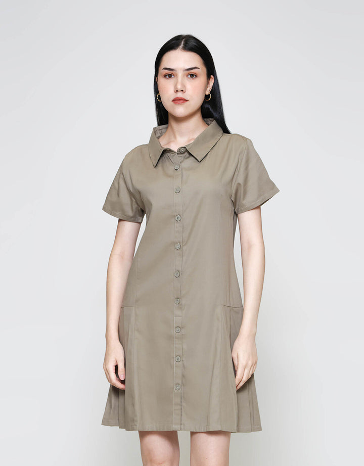 ZES Semi Tennis Rok Midi Dress Wanita SSDD001