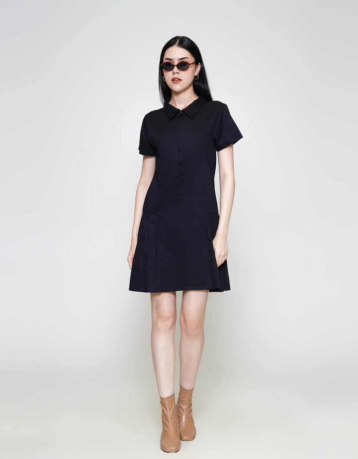 ZES Semi Tennis Rok With Zipper Midi Dress Wanita SSDD002