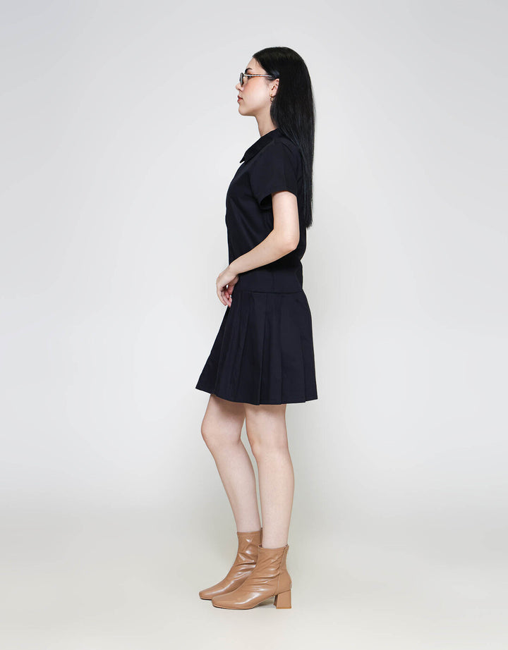 ZES Semi Tennis Rok With Zipper Midi Dress Wanita SSDD002