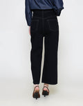 ZES Denim Long Pants Wide Leg Double Pocket Under Waist BLDD003
