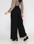 ZES Double Button Wide Leg Celana Panjang Wanita NIFWB012