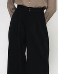 ZES Double Button Wide Leg Celana Panjang Wanita NIFWB012