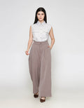 ZES Double Button Wide Leg Celana Panjang Wanita NIFWB012