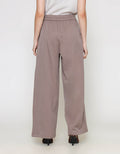 ZES Double Button Wide Leg Celana Panjang Wanita NIFWB012