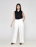 ZES Double Button Wide Leg Celana Panjang Wanita NIFWB012