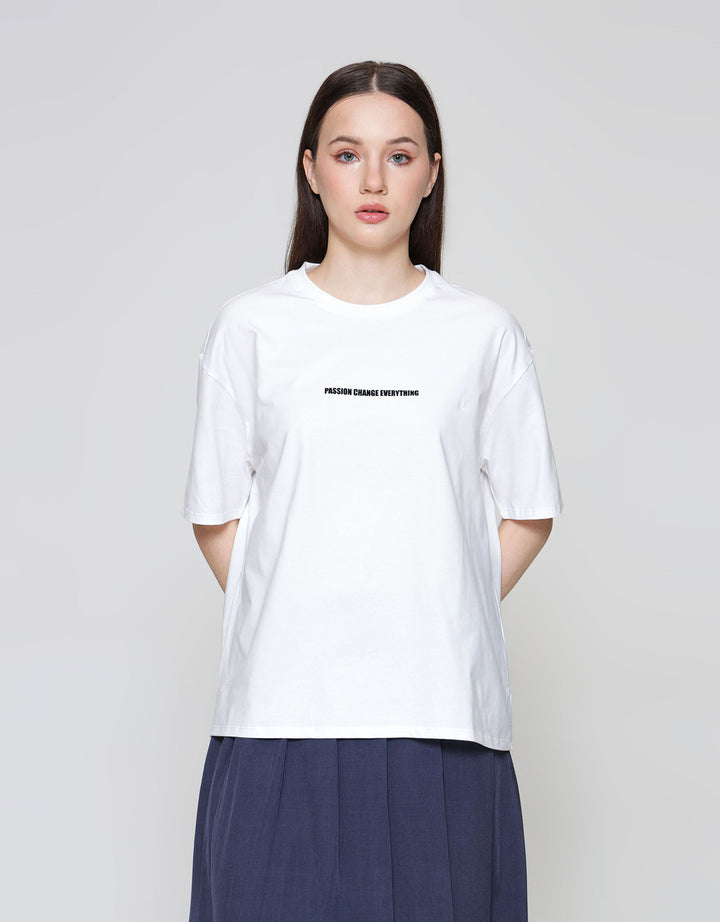 ZES OVERSIZE WORDING WITH YELLOW PRINT ON BACK KAOS WANITA CRLVT053