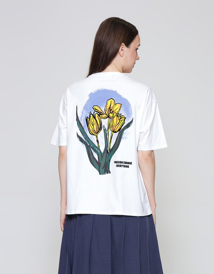 ZES OVERSIZE WORDING WITH YELLOW PRINT ON BACK KAOS WANITA CRLVT053