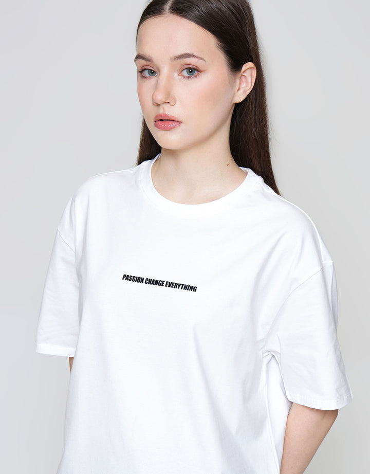 ZES OVERSIZE WORDING WITH YELLOW PRINT ON BACK KAOS WANITA CRLVT053