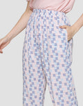 Nevada Rib Top Woven Bottom Stripe Small Piyama Set Wanita