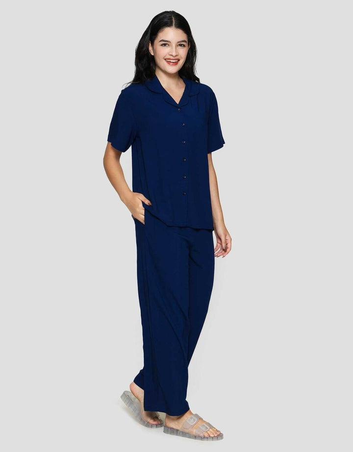 St. Yves Woven Solid Slub Piyama Set Wanita