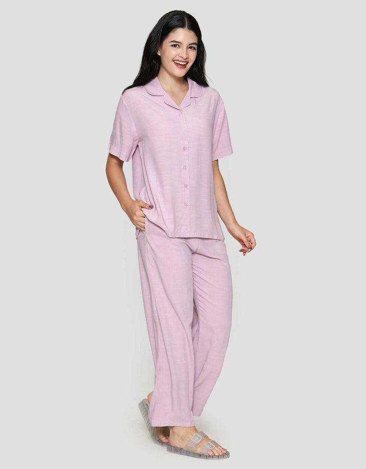 St. Yves Woven Solid Slub Piyama Set Wanita