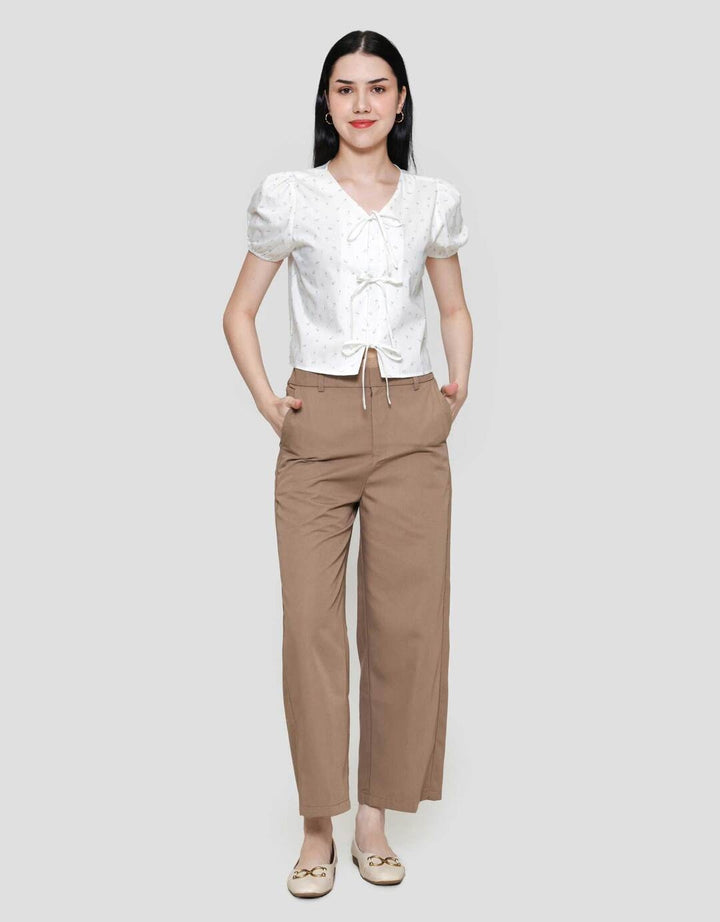 Nevada Front Tie Blouse Print Kemeja Wanita