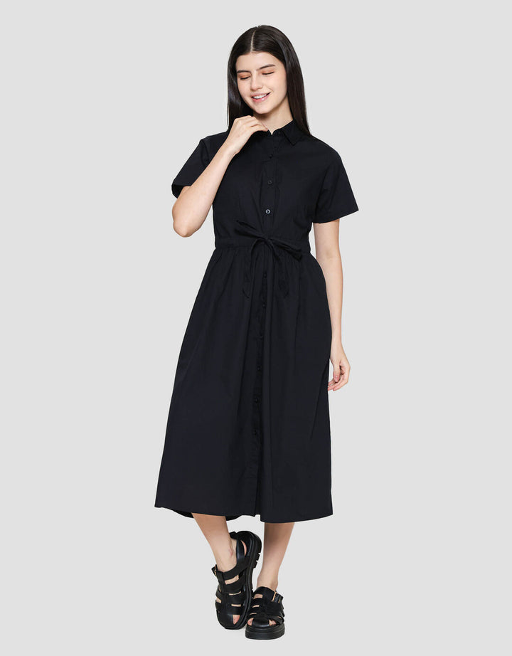 Connexion Cotton With Fabric Belt midi Dress Wanita