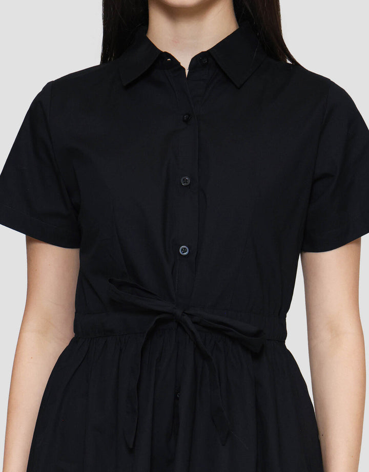 Connexion Cotton With Fabric Belt midi Dress Wanita