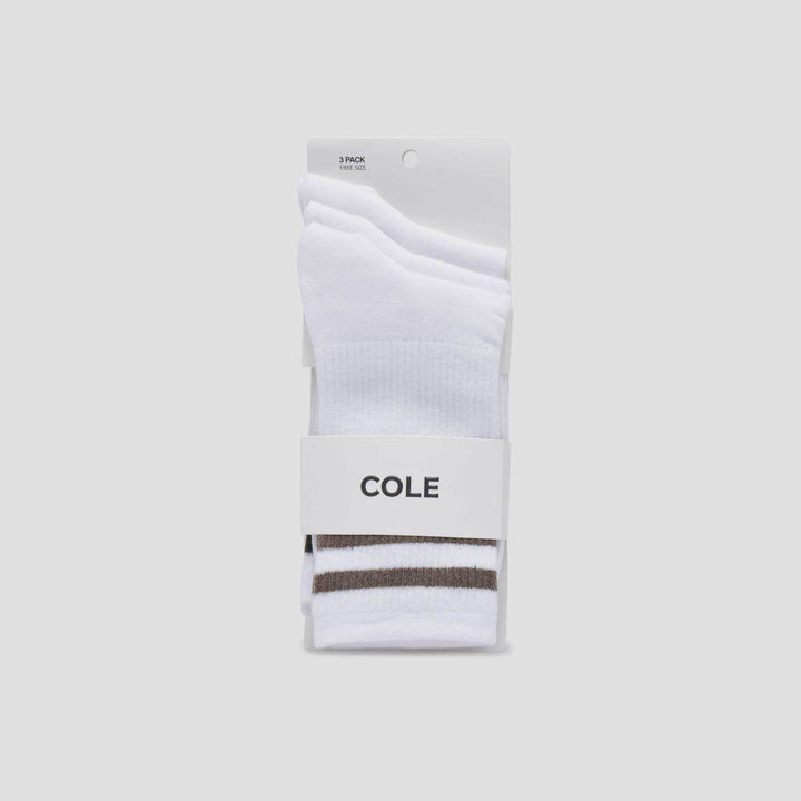 Cole 3 Pack Quarter Sport Stripe Combo Kaus Kaki Pria