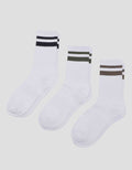 Cole 3 Pack Quarter Sport Stripe Combo Kaus Kaki Pria