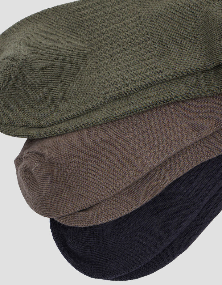 Cole 3Pk Quarter Rib Solid Color Kaus Kaki Pria