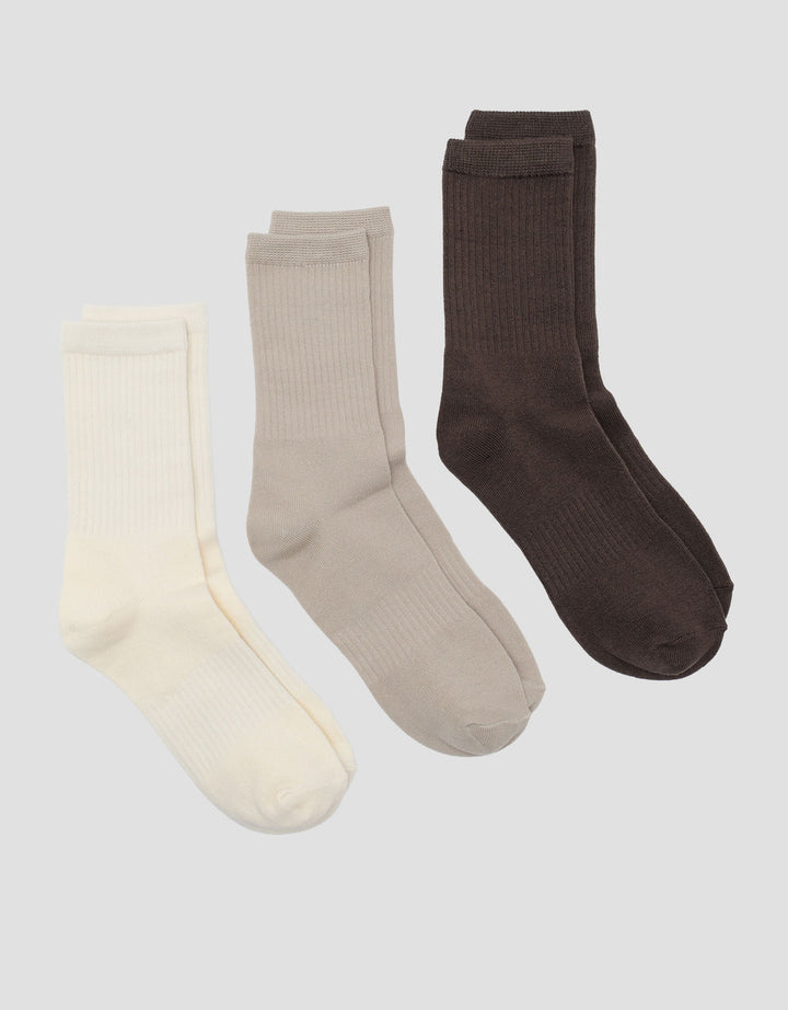 COLE 3PK QUARTER RIB SOLID COLOR KAUS KAKI PRIA