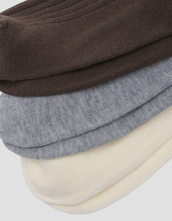 Cole 3Pk Ankle Rib Solid Color Caribsol Kaus Kaki Pria