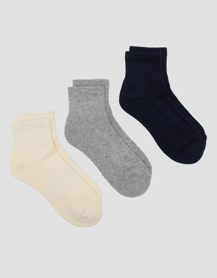 Cole 3Pk Ankle Sport Solid Kaus Kaki Pria