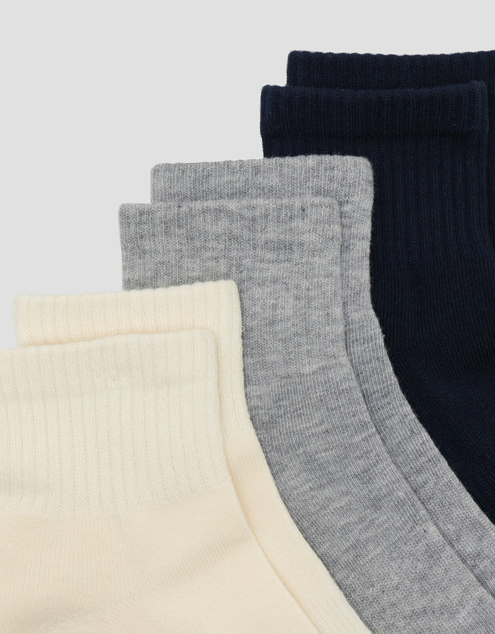 Cole 3Pk Ankle Sport Solid Kaus Kaki Pria