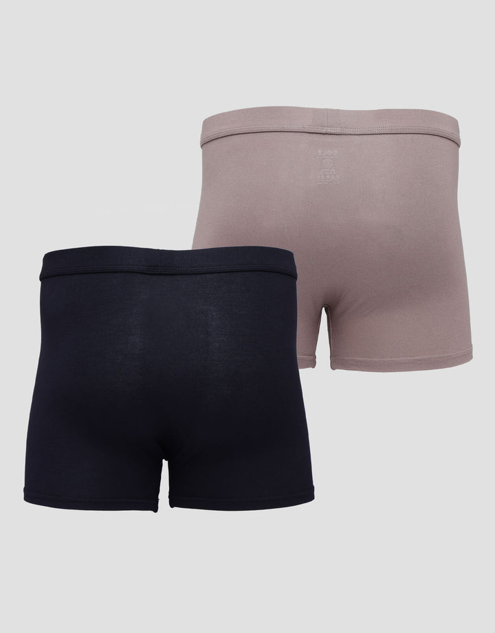 Cole 2Pk Boxer Modal Body Wrap Solid Boxer Pria