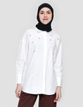 Annisa With Floral Embro Detailed Kemeja Wanita
