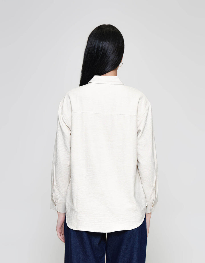 ZES Basic Suede Kemeja Lengan Panjang Wanita MASWT006