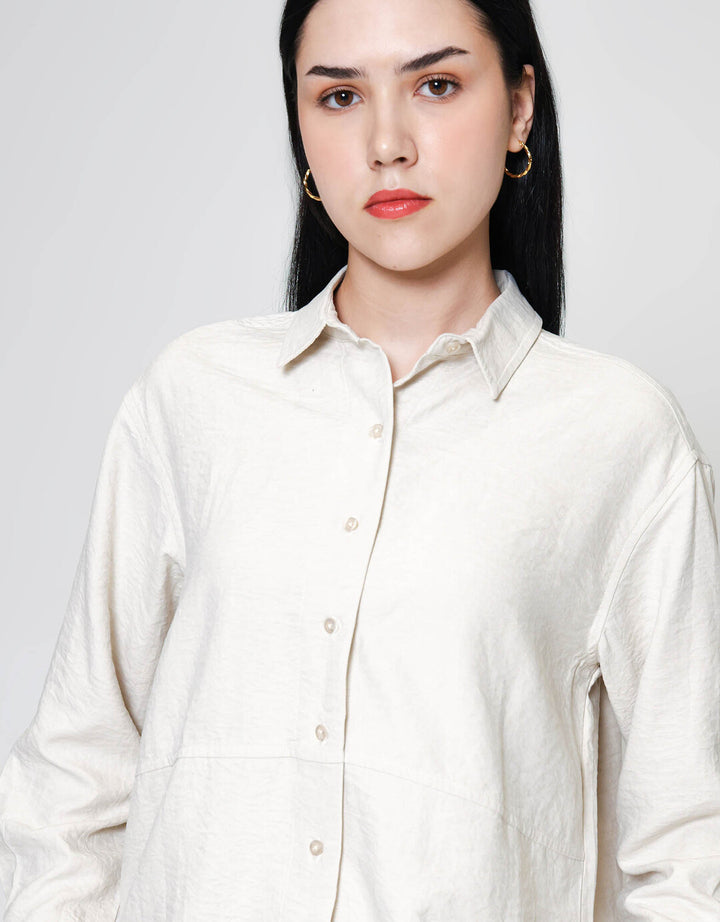 ZES Basic Suede Kemeja Lengan Panjang Wanita MASWT006