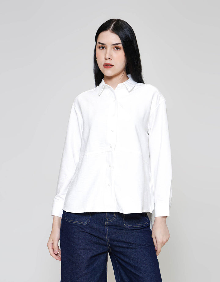 ZES Basic Suede Kemeja Lengan Panjang Wanita MASWT006