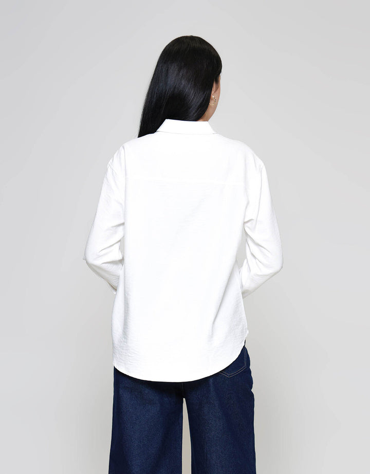 ZES Basic Suede Kemeja Lengan Panjang Wanita MASWT006