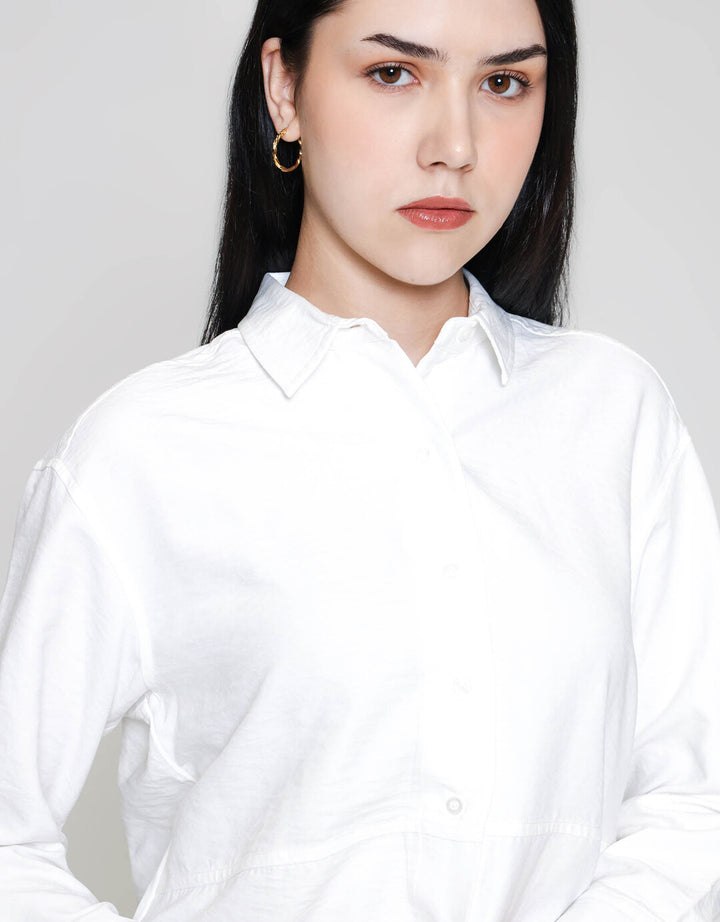 ZES Basic Suede Kemeja Lengan Panjang Wanita MASWT006